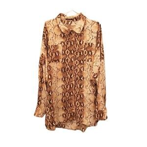 Boohoo Animal Print Tunic Top - Size 14